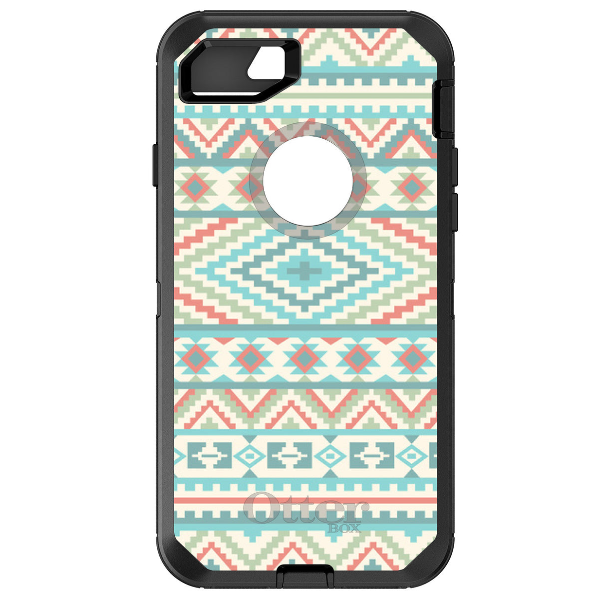 Blue Orange White Tribal Print OtterBox Defender Case for iPhone & Galaxy