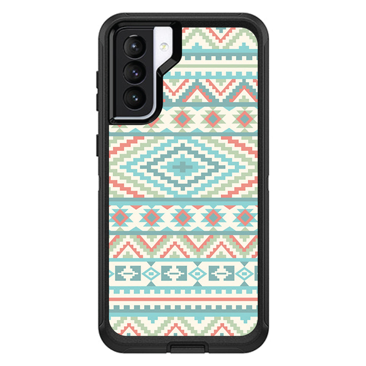 Blue Orange White Tribal Print OtterBox Defender Case for iPhone & Galaxy, view 6