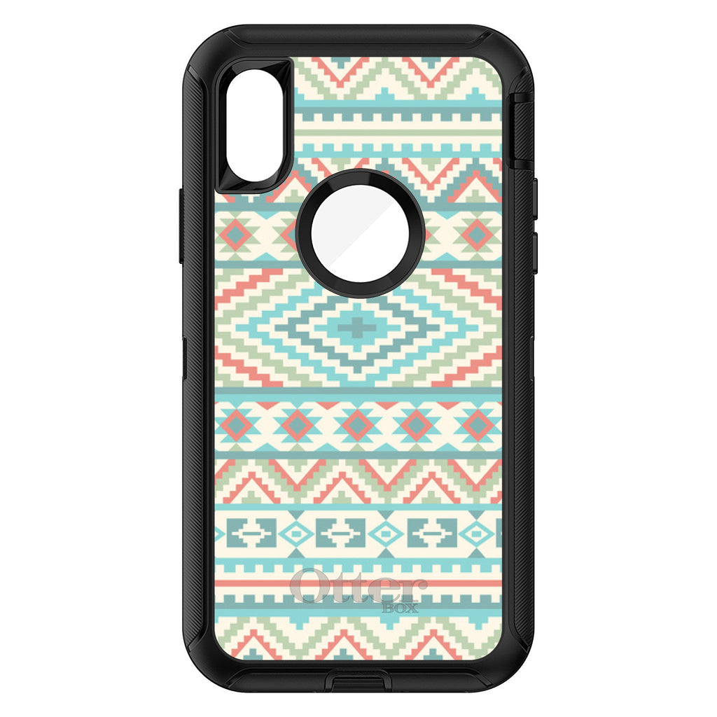 Blue Orange White Tribal Print OtterBox Defender Case for iPhone & Galaxy, view 3