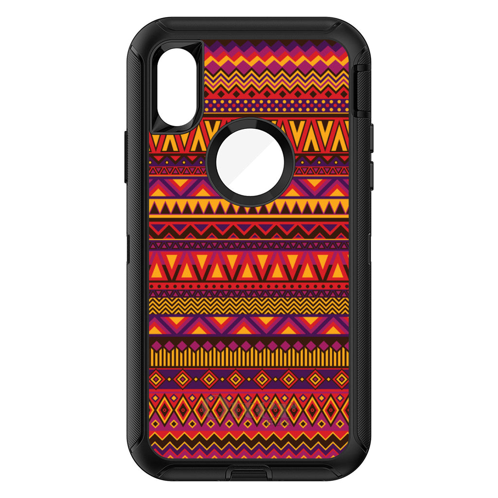 Purple Red Yellow Tribal Print OtterBox Defender Case for iPhone & Galaxy, view 3