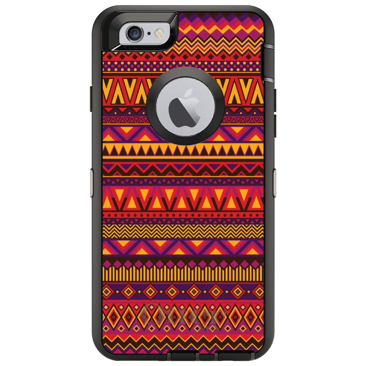 Purple Red Yellow Tribal Print OtterBox Defender Case for iPhone & Galaxy, view 4