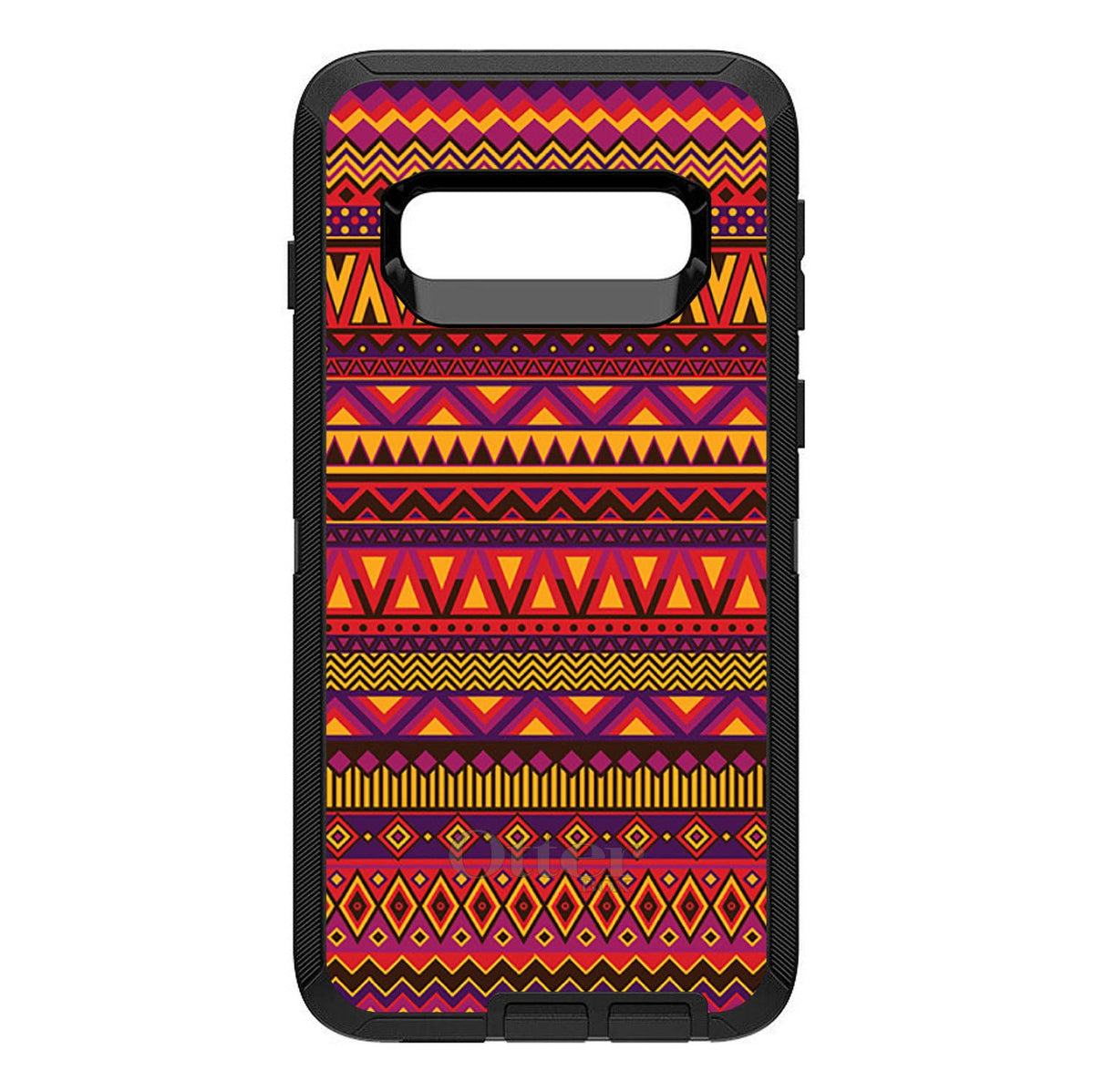 Purple Red Yellow Tribal Print OtterBox Defender Case for iPhone & Galaxy, view 9