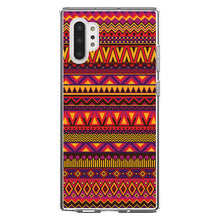 DistinctInk® Clear Shockproof Hybrid Case for Apple iPhone / Samsung Galaxy / Google Pixel - Purple Red Yellow Tribal Print