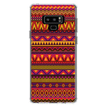 DistinctInk® Clear Shockproof Hybrid Case for Apple iPhone / Samsung Galaxy / Google Pixel - Purple Red Yellow Tribal Print