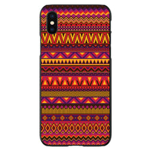 DistinctInk® Hard Plastic Snap-On Case for Apple iPhone or Samsung Galaxy - Purple Red Yellow Tribal Print