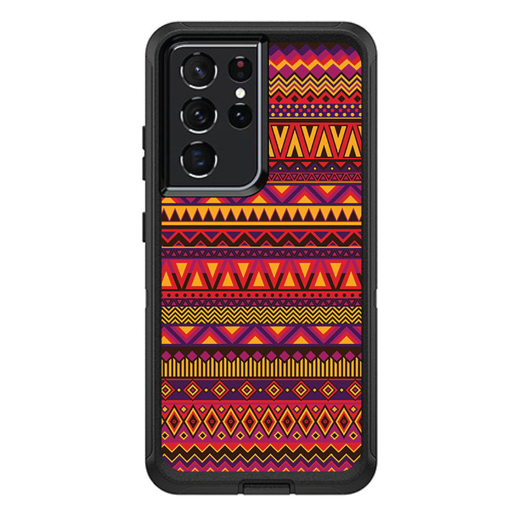 Purple Red Yellow Tribal Print OtterBox Defender Case for iPhone & Galaxy, view 7