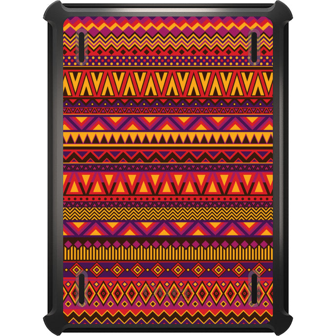 DistinctInk™ OtterBox Defender Series Case for Apple iPad / iPad Pro / iPad Air / iPad Mini - Purple Red Yellow Tribal Print
