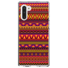 DistinctInk® Clear Shockproof Hybrid Case for Apple iPhone / Samsung Galaxy / Google Pixel - Purple Red Yellow Tribal Print