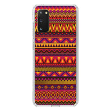 DistinctInk® Clear Shockproof Hybrid Case for Apple iPhone / Samsung Galaxy / Google Pixel - Purple Red Yellow Tribal Print