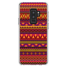 DistinctInk® Clear Shockproof Hybrid Case for Apple iPhone / Samsung Galaxy / Google Pixel - Purple Red Yellow Tribal Print
