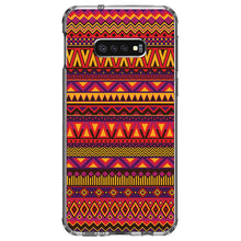 DistinctInk® Clear Shockproof Hybrid Case for Apple iPhone / Samsung Galaxy / Google Pixel - Purple Red Yellow Tribal Print