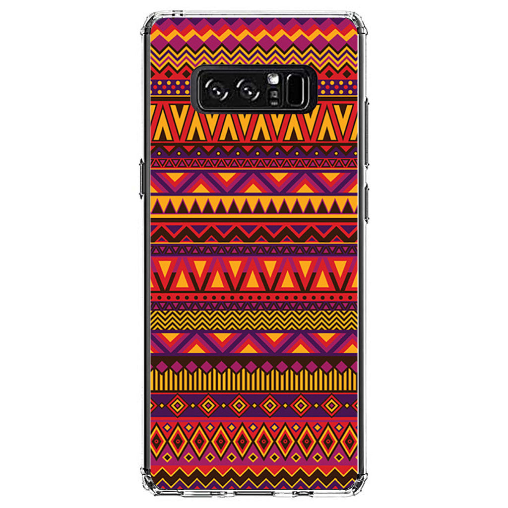 Purple Red Yellow Tribal Print Clear Shockproof iPhone Case, view 12