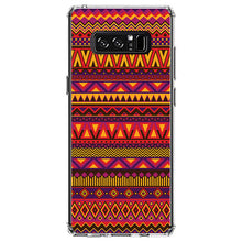 DistinctInk® Clear Shockproof Hybrid Case for Apple iPhone / Samsung Galaxy / Google Pixel - Purple Red Yellow Tribal Print