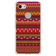 DistinctInk® Clear Shockproof Hybrid Case for Apple iPhone / Samsung Galaxy / Google Pixel - Purple Red Yellow Tribal Print