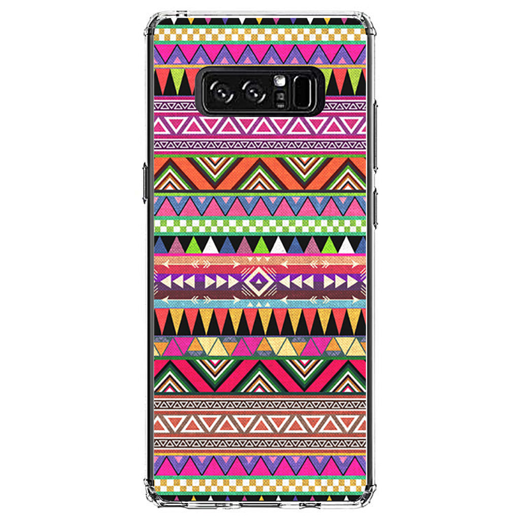 Pink Blue Orange Tribal Print Clear Shockproof iPhone Case, view 12
