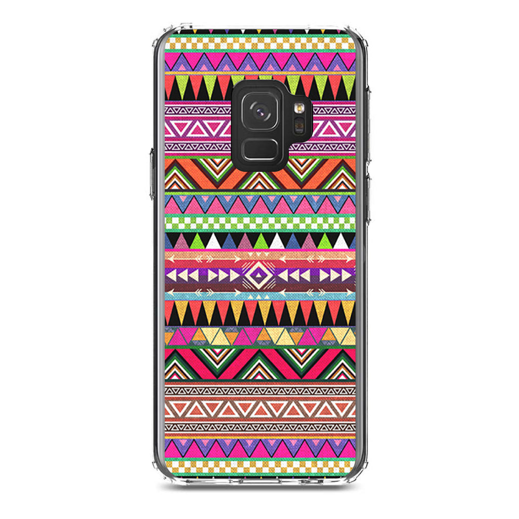 Pink Blue Orange Tribal Print Clear Shockproof iPhone Case, view 19