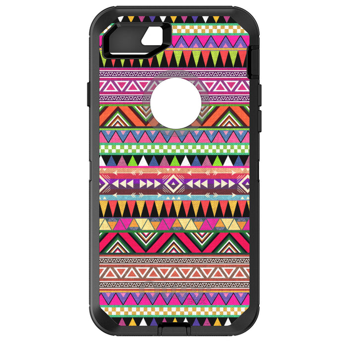 DistinctInk™ OtterBox Defender Series Case for Apple iPhone / Samsung Galaxy / Google Pixel - Pink Blue Orange Tribal Print