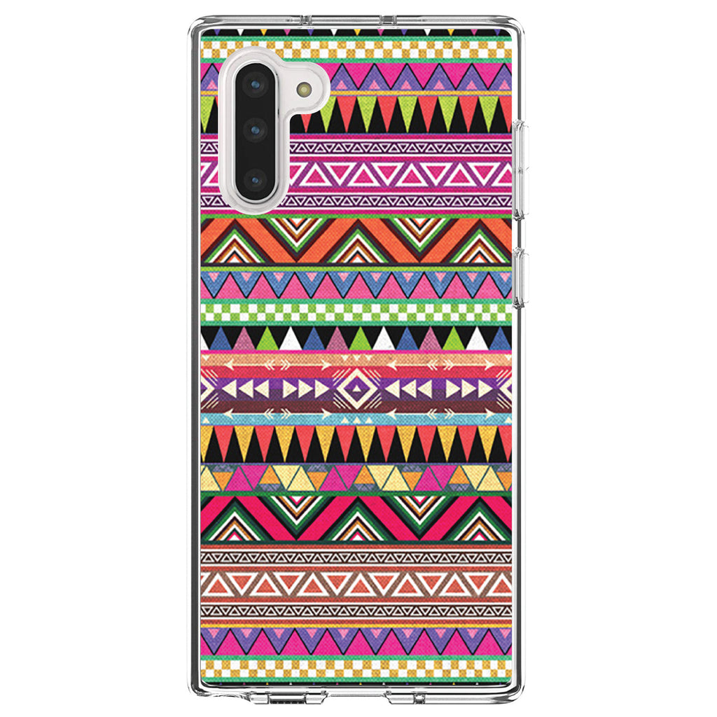 Pink Blue Orange Tribal Print Clear Shockproof iPhone Case, view 9