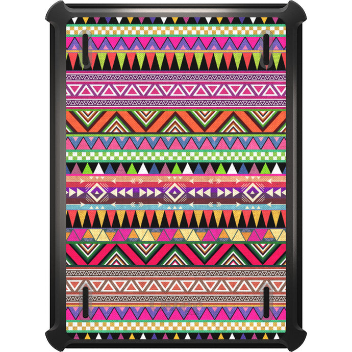 DistinctInk™ OtterBox Defender Series Case for Apple iPad / iPad Pro / iPad Air / iPad Mini - Pink Blue Orange Tribal Print