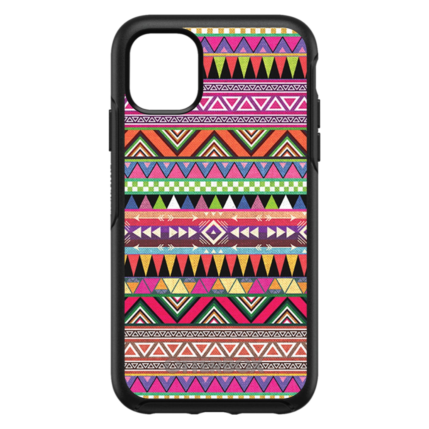 DistinctInk™ OtterBox Symmetry Series Case for Apple iPhone / Samsung Galaxy / Google Pixel - Pink Blue Orange Tribal Print