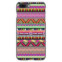 DistinctInk® Hard Plastic Snap-On Case for Apple iPhone or Samsung Galaxy - Pink Blue Orange Tribal Print