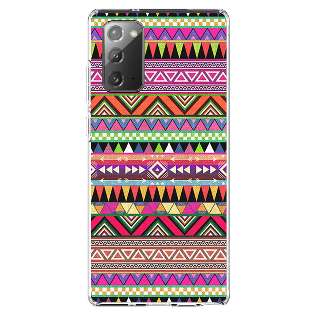 Pink Blue Orange Tribal Print Clear Shockproof iPhone Case, view 7