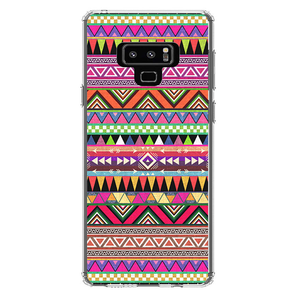 Pink Blue Orange Tribal Print Clear Shockproof iPhone Case, view 11