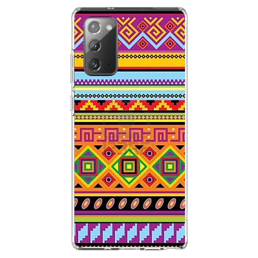 Blue Orange Purple Tribal Print Clear Shockproof iPhone Case, view 7
