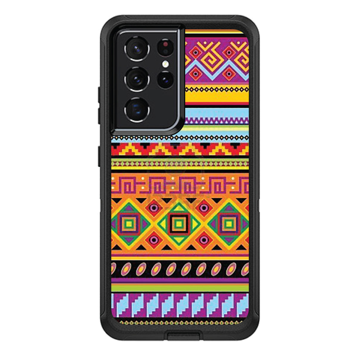 Blue Orange Purple Tribal Print OtterBox Defender Case for iPhone & Galaxy, view 7
