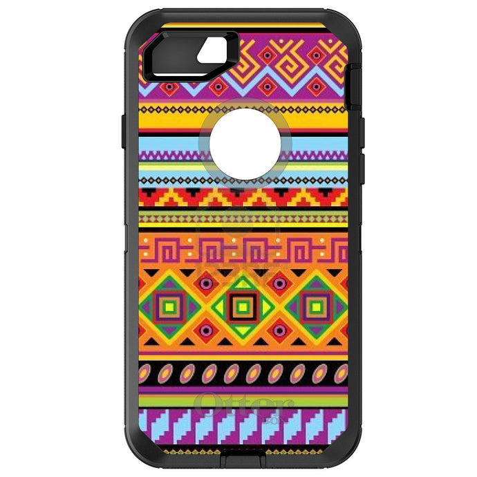 DistinctInk™ OtterBox Defender Series Case for Apple iPhone / Samsung Galaxy / Google Pixel - Blue Orange Purple Tribal Print