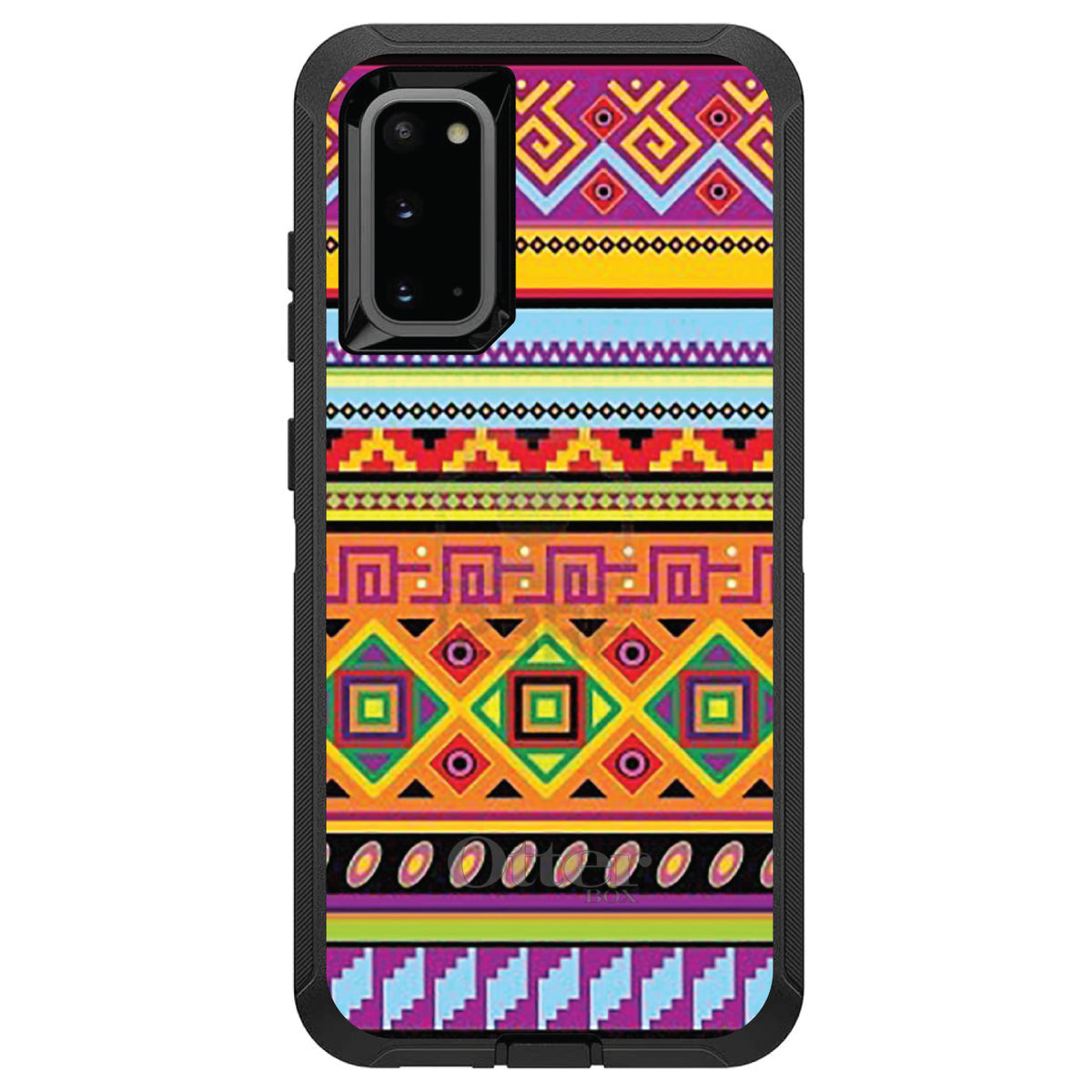 Blue Orange Purple Tribal Print OtterBox Defender Case for iPhone & Galaxy, view 8