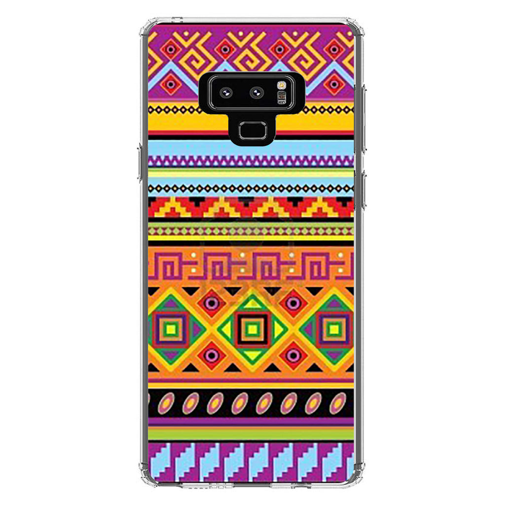Blue Orange Purple Tribal Print Clear Shockproof iPhone Case, view 11