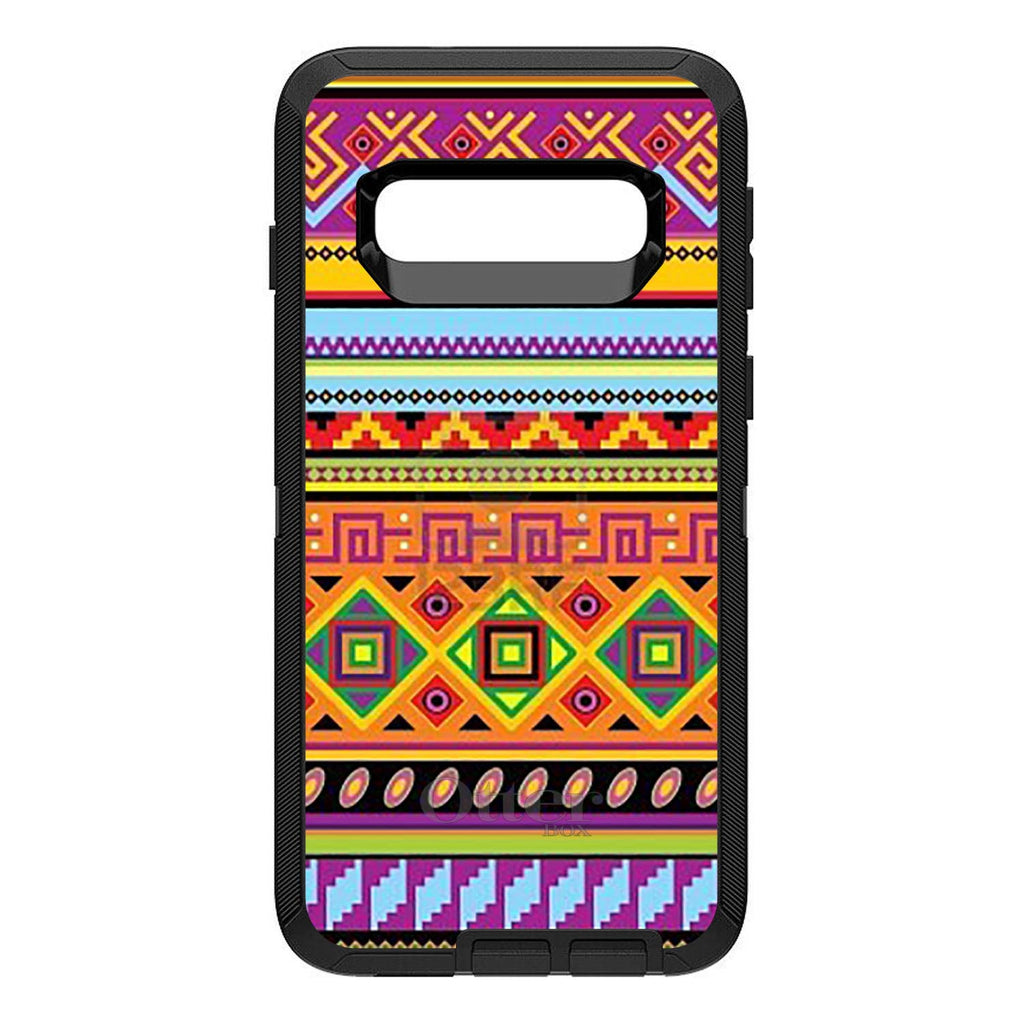 Blue Orange Purple Tribal Print OtterBox Defender Case for iPhone & Galaxy, view 9