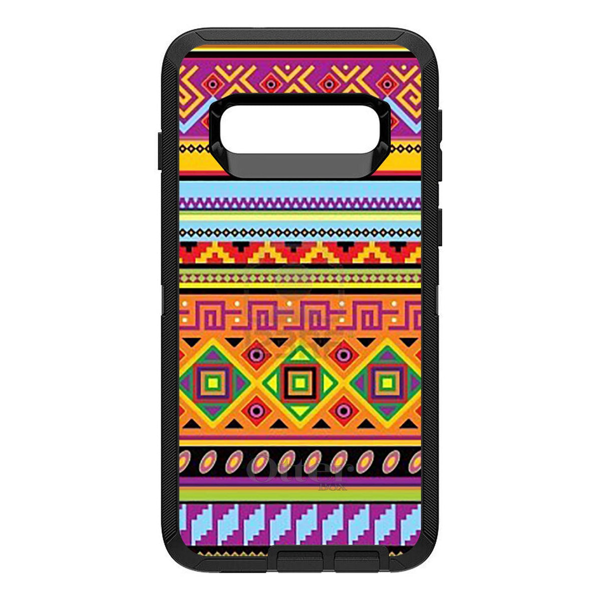 Blue Orange Purple Tribal Print OtterBox Defender Case for iPhone & Galaxy, view 9
