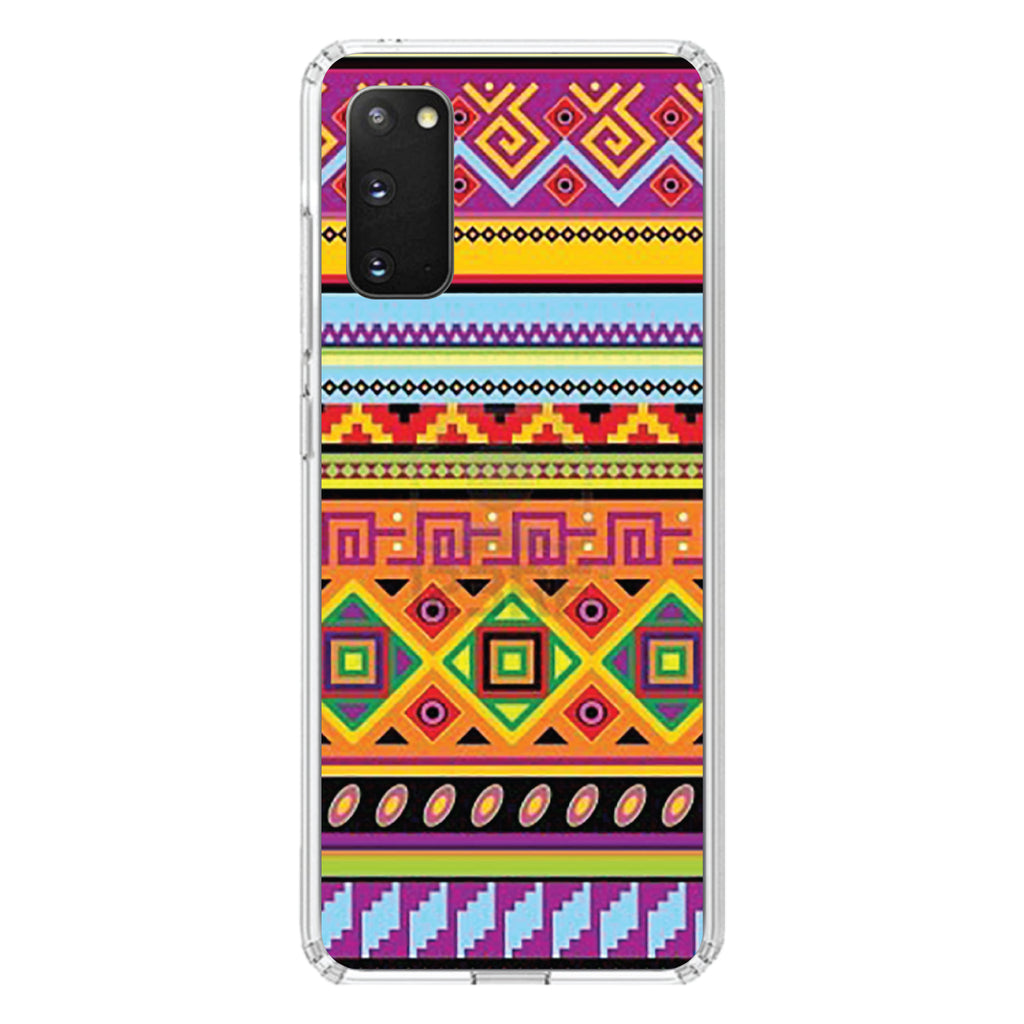 Blue Orange Purple Tribal Print Clear Shockproof iPhone Case, view 15