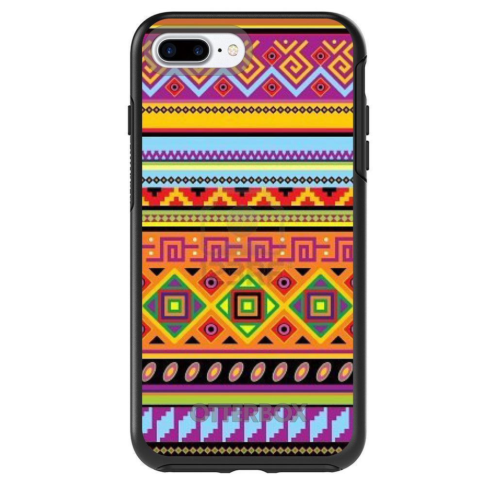 Blue Orange Purple Tribal Print OtterBox Symmetry Case for iPhone & Galaxy, view 2