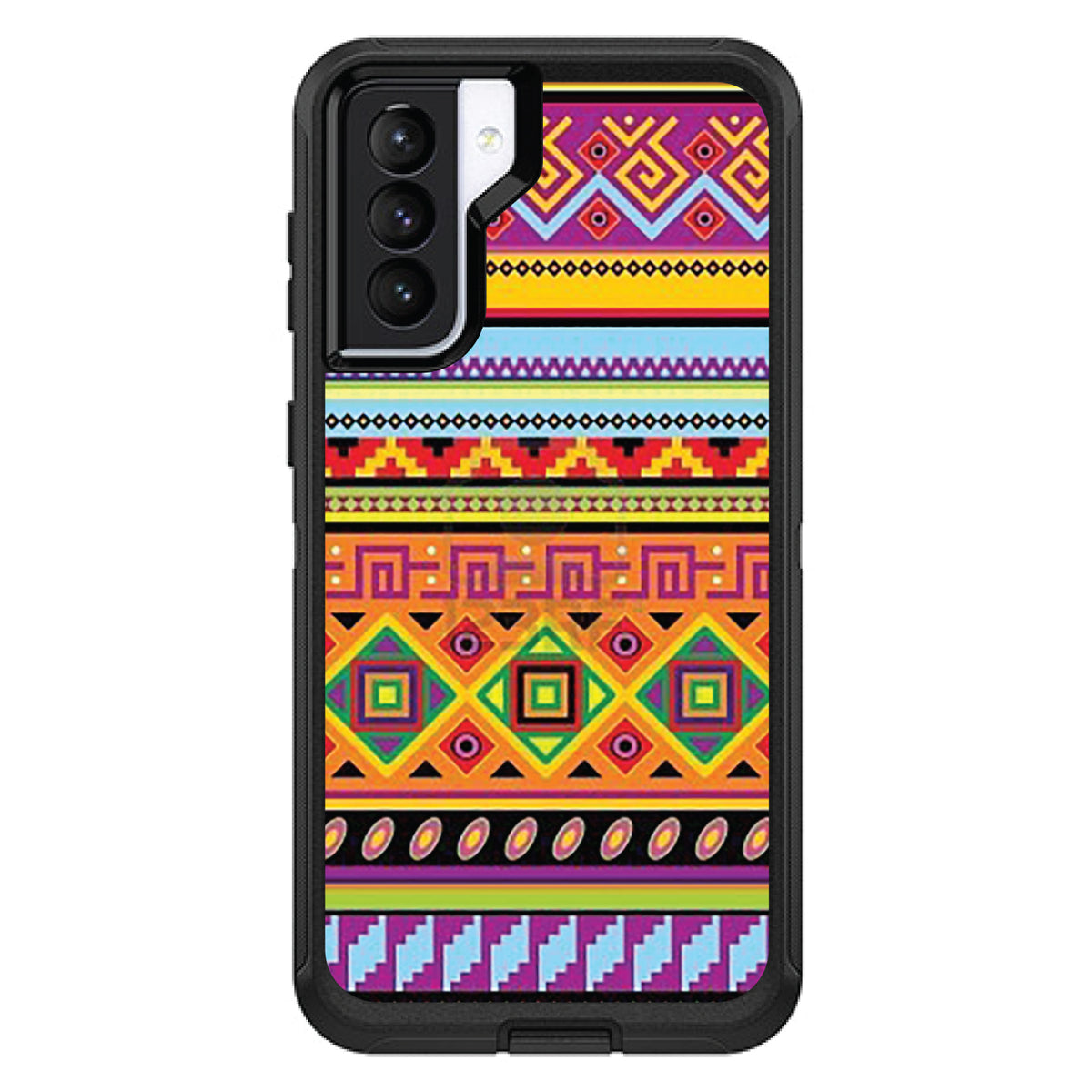 Blue Orange Purple Tribal Print OtterBox Defender Case for iPhone & Galaxy, view 5