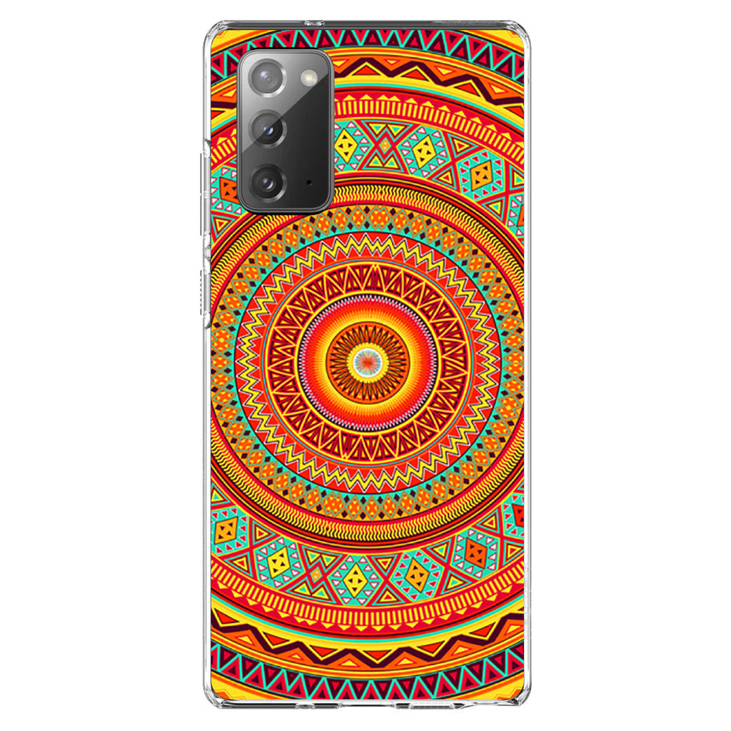 Orange Teal Yellow Tribal Print Clear Shockproof iPhone Case, view 8