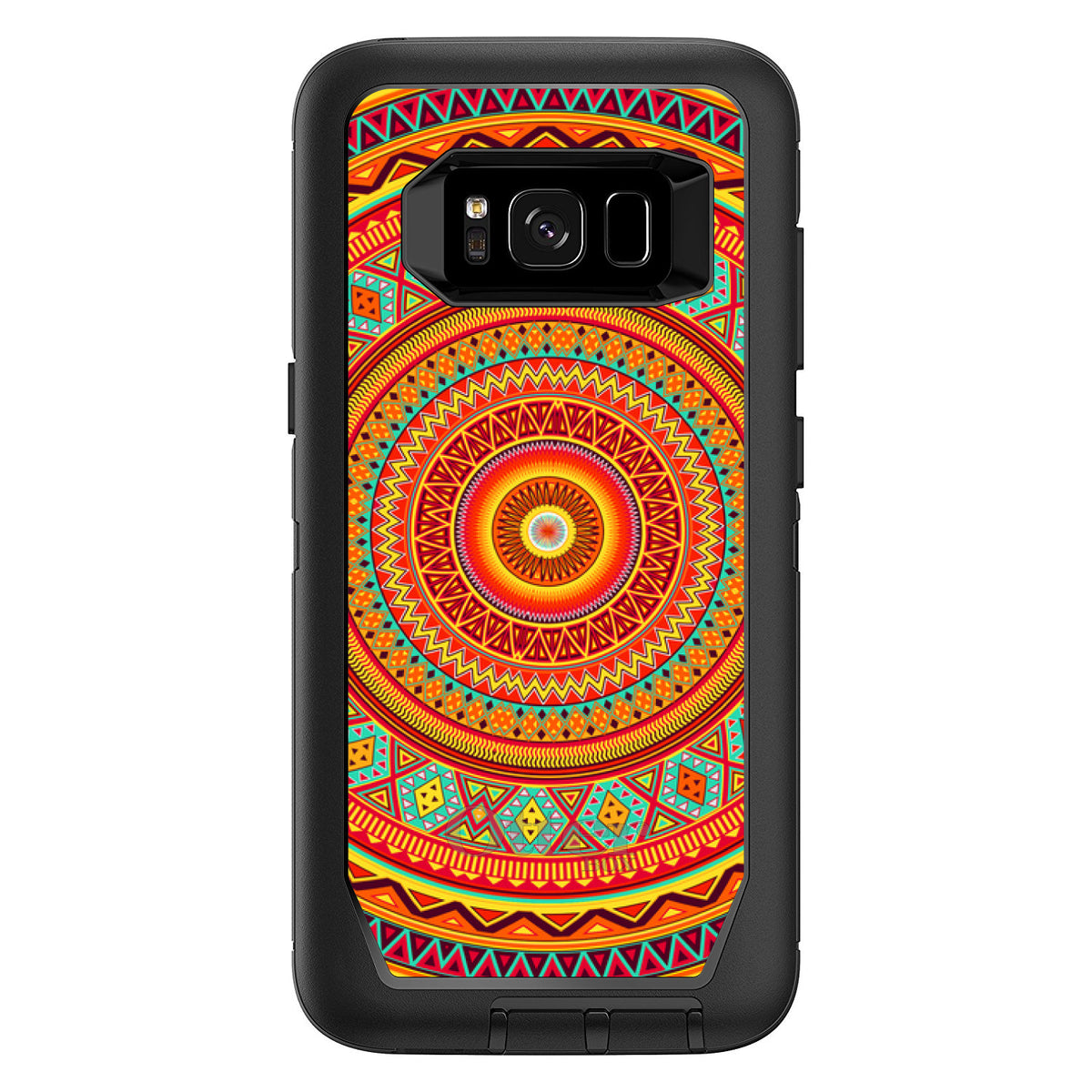 Orange Teal Yellow Tribal Print OtterBox Defender Case for iPhone & Galaxy, view 12