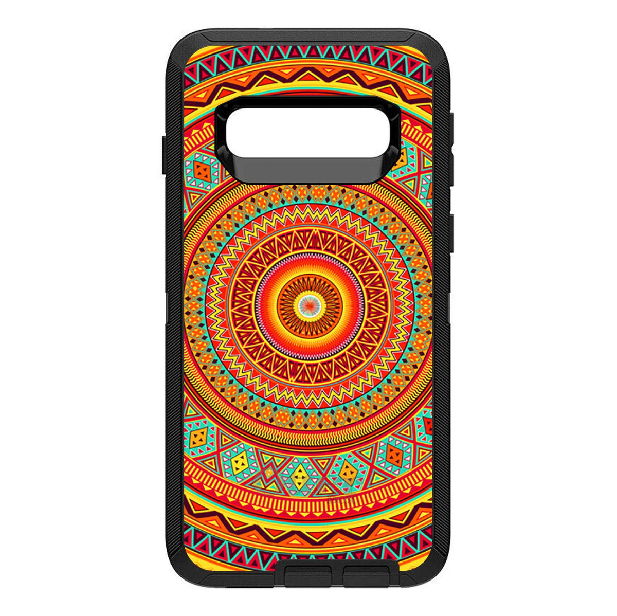 Orange Teal Yellow Tribal Print OtterBox Defender Case for iPhone & Galaxy, view 9