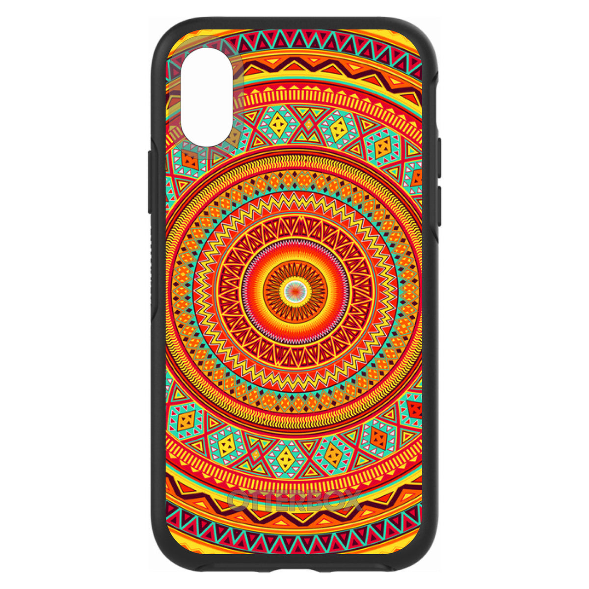 Orange Teal Yellow Tribal Print OtterBox Symmetry Case for iPhone & Galaxy, view 4