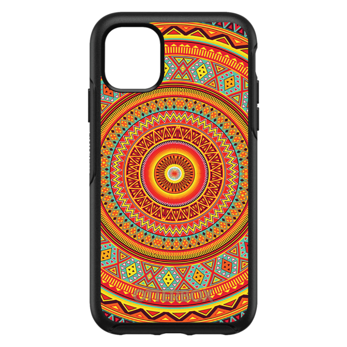 Orange Teal Yellow Tribal Print OtterBox Symmetry Case for iPhone & Galaxy, view 3