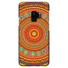 DistinctInk® Hard Plastic Snap-On Case for Apple iPhone or Samsung Galaxy - Orange Teal Yellow Tribal Print
