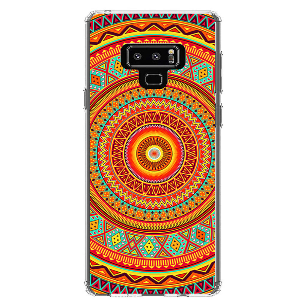 Orange Teal Yellow Tribal Print Clear Shockproof iPhone Case, view 11