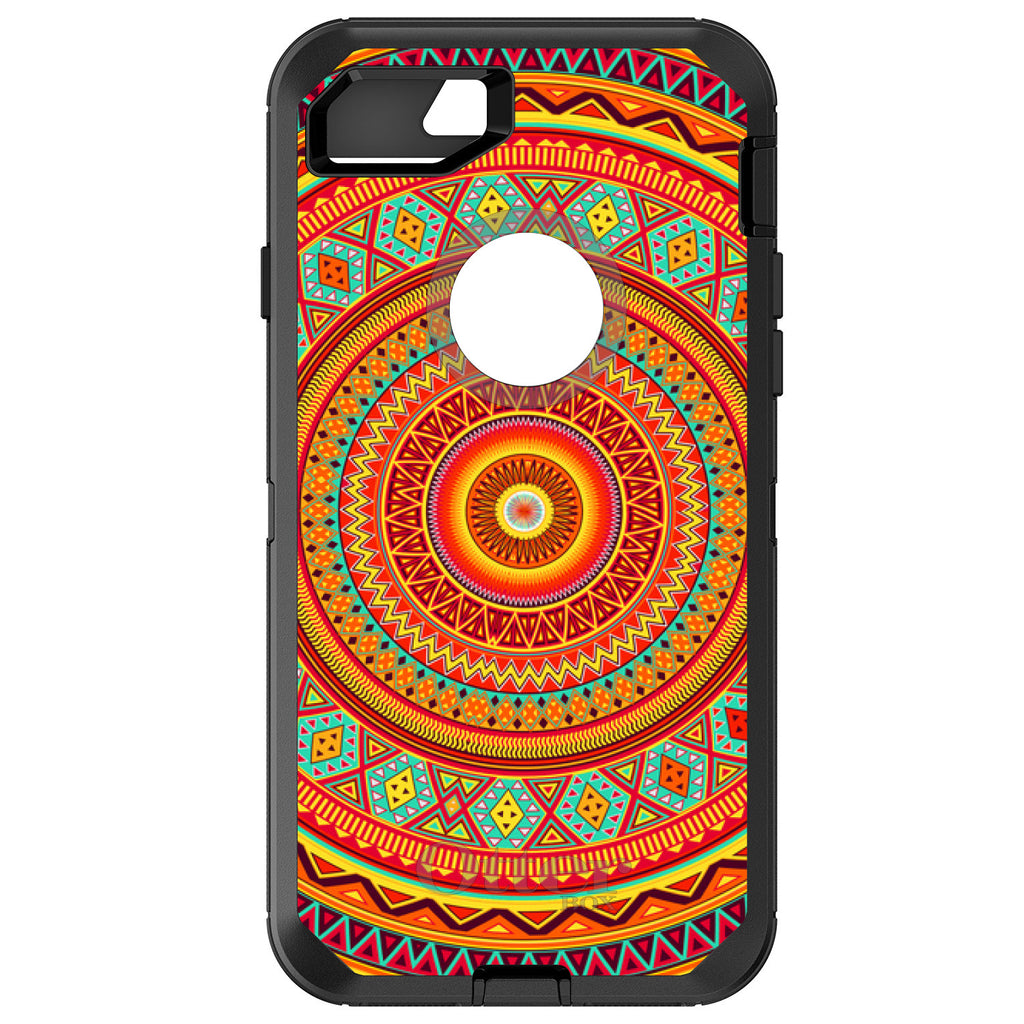 Orange Teal Yellow Tribal Print OtterBox Defender Case for iPhone & Galaxy