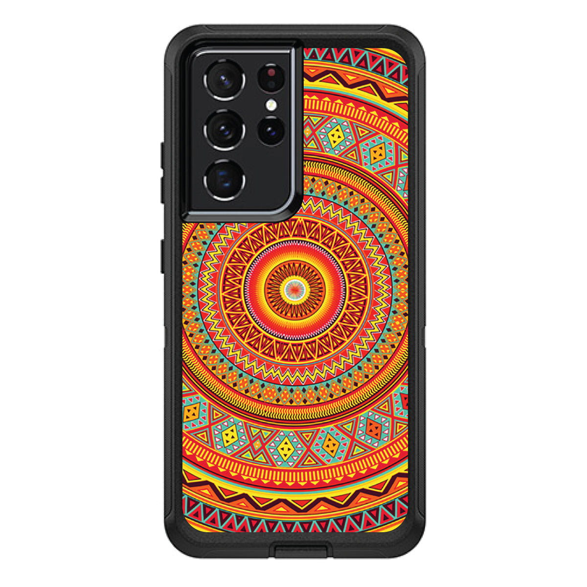 Orange Teal Yellow Tribal Print OtterBox Defender Case for iPhone & Galaxy, view 7
