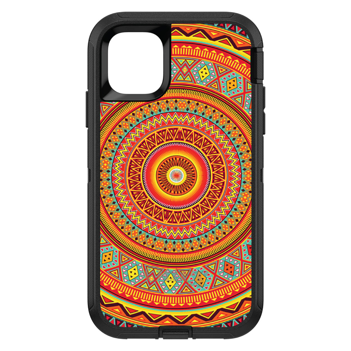 Orange Teal Yellow Tribal Print OtterBox Defender Case for iPhone & Galaxy, view 2