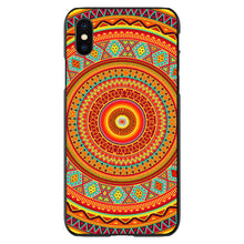 DistinctInk® Hard Plastic Snap-On Case for Apple iPhone or Samsung Galaxy - Orange Teal Yellow Tribal Print