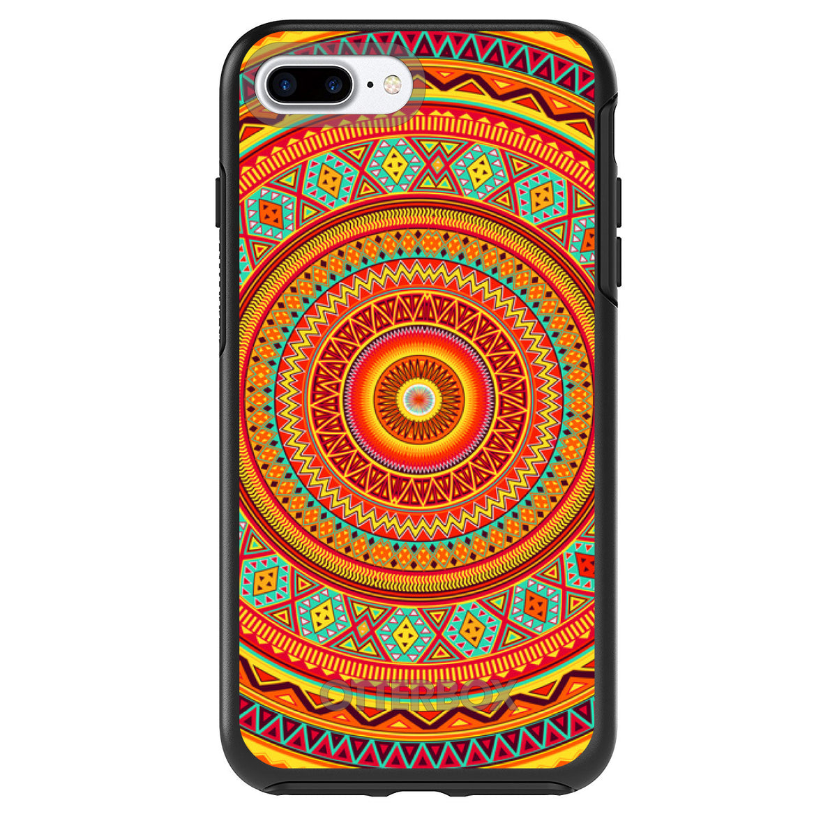 Orange Teal Yellow Tribal Print OtterBox Symmetry Case for iPhone & Galaxy, view 2