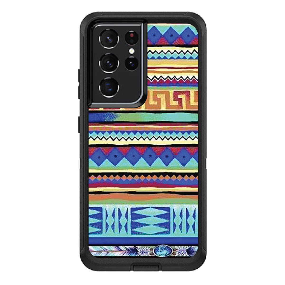 Blue Red Yellow Tribal Print OtterBox Defender Case for iPhone & Galaxy, view 7